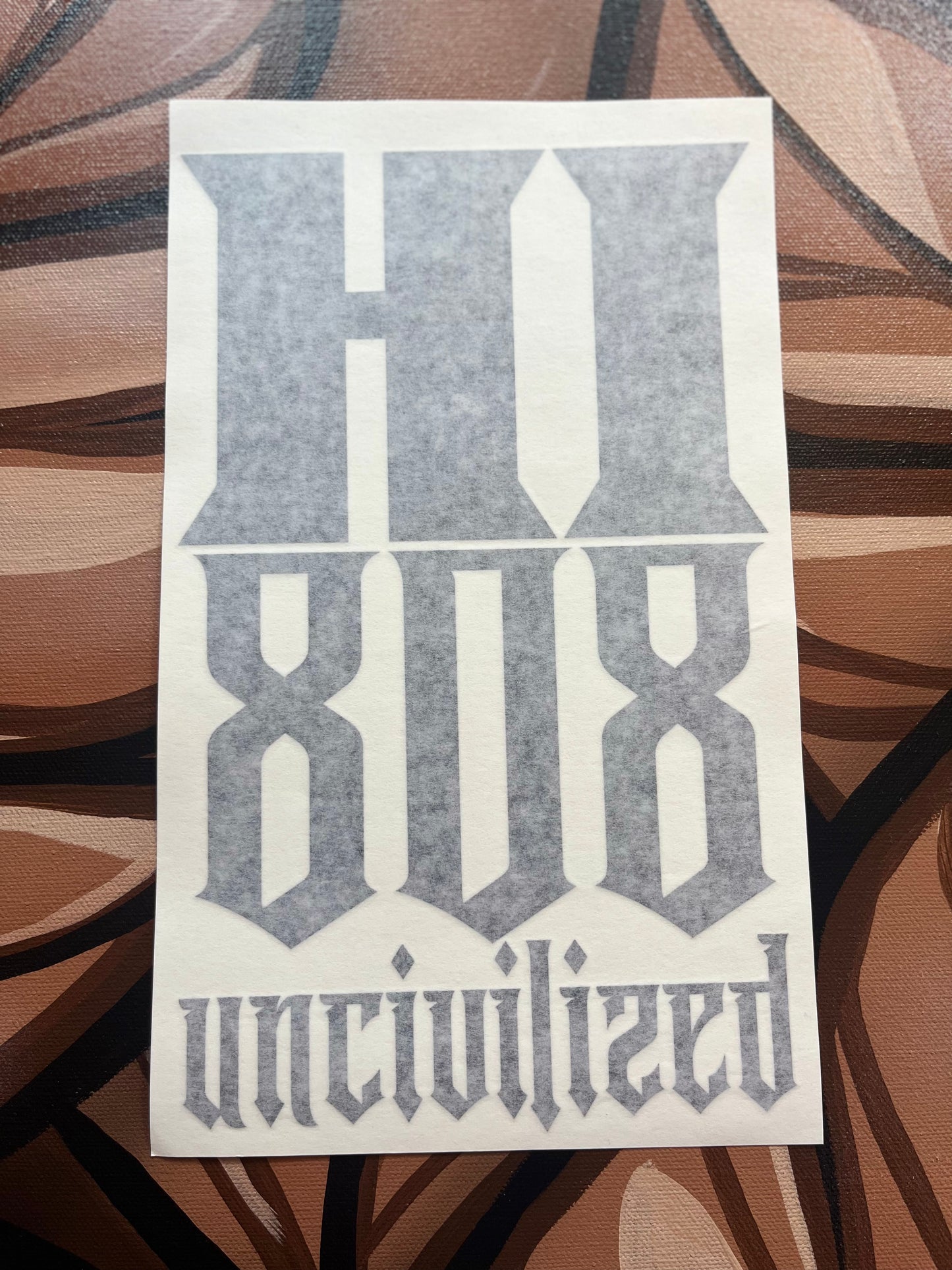 NEW (Large) HI 808 UNCIVI1IZED stickers