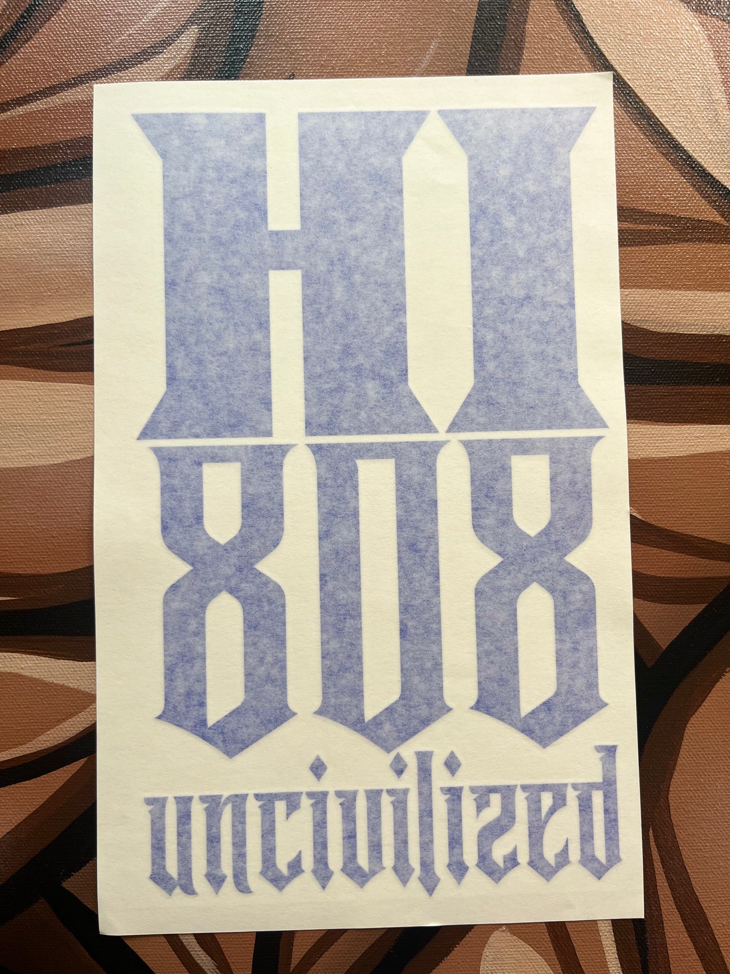 NEW (Large) HI 808 UNCIVI1IZED stickers