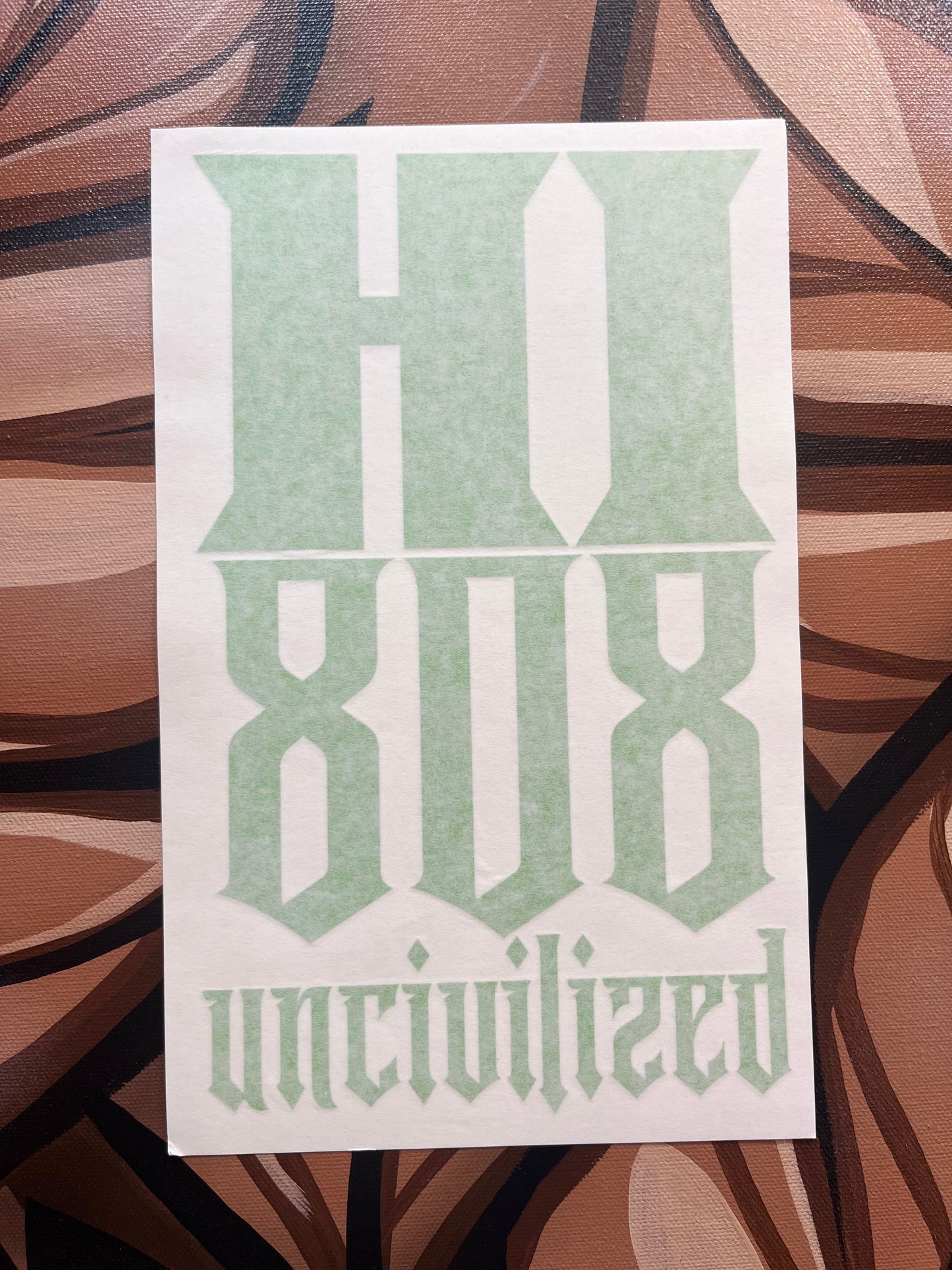 NEW (Large) HI 808 UNCIVI1IZED stickers